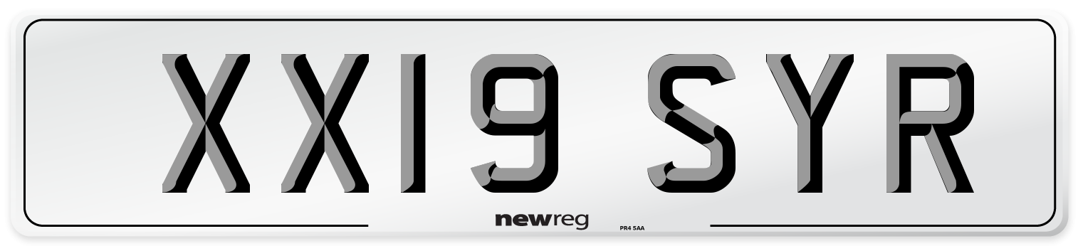 XX19 SYR Number Plate from New Reg